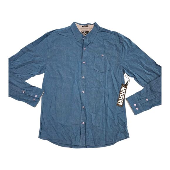 Artistry in Motion Men’s XL Long Sleeve Button Up Shirt Anchors NWT - Picture 1 of 5